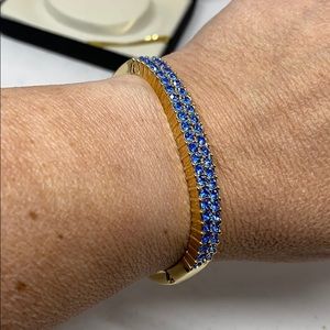 Beautiful blue crystal hinged bracelet